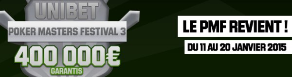 Un prizepool 400 000 euros Poker Masters Festival 3