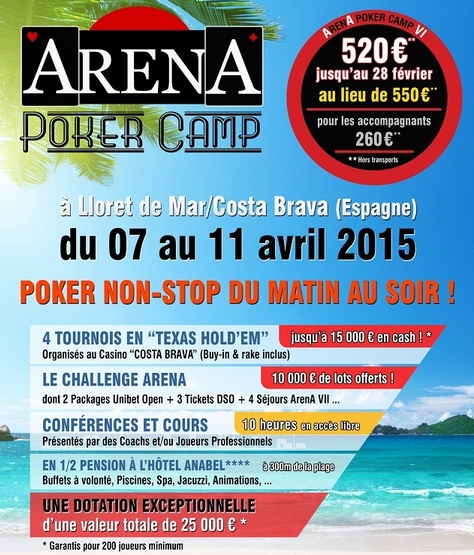 Circuit live Arena Poker Camp avec Unibet