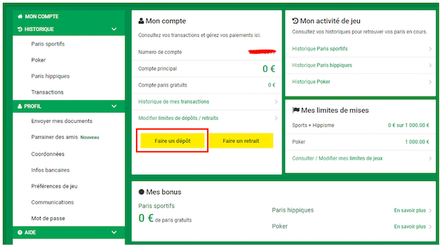 Retraits de votre solde Unibet