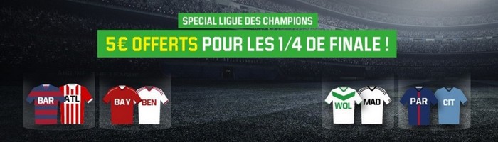 Unibet vous offre 5€ sur la Ligue des Champions