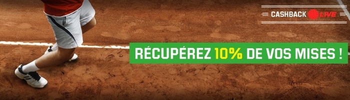 10% de Cashback Tennis sur Unibet Sport